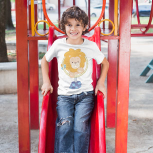 Camiseta Circus Lion Pulando Através De Um Hoop