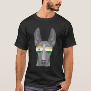 Camiseta Cirnechi Dellâ€™Etna Cão Índia Bandeira Óculos de 