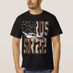 Camiseta Cirrus SR22 Aircraft Vintage Bandeira dos Estados