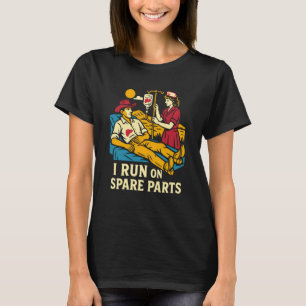 Camiseta Cirurgia de Fígado Eu Corro em Peças Sobressalente