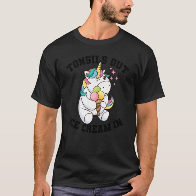 Camiseta Cirurgia Funny Tonsil Para Tonsillectomia Unicorn  (Frente)