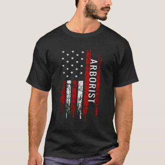 Camiseta Cirurgião Árvore Arborista Americano Flag Lumberja