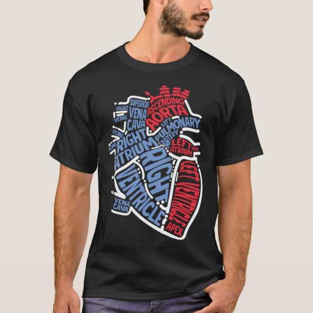 Camiseta Cirurgião Cardíaco Anatômico Peças Médicas Cardiol (Frente)