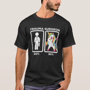 Camiseta Cirurgião do Trauma - Dabbing Unicorn 80 20 Princí