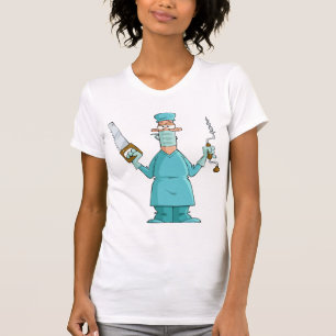 Camiseta Cirurgião Engraçado Cartoon Hillarie Humor Médico