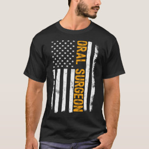 Camiseta Cirurgião Oral Trabalho de Bandeira Americana Ciru