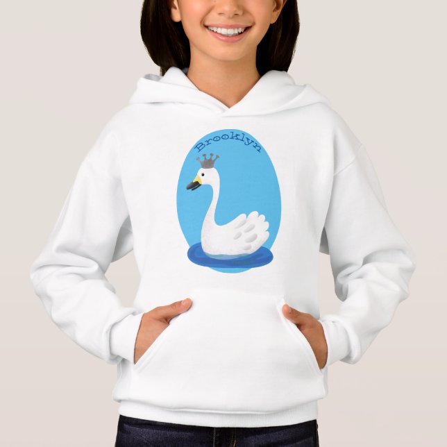 Camiseta Cisne branco bonito com desenho animado (Frente)
