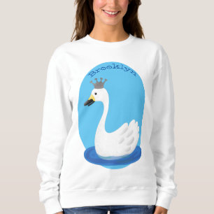 Camiseta Cisne branco bonito com desenho animado