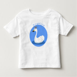 Camiseta Cisne branco bonito com desenho animado