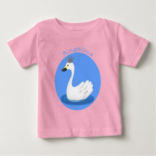 Camiseta Cisne branco-branco com desenho animado
