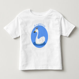 Camiseta Cisne branco-branco com desenho animado