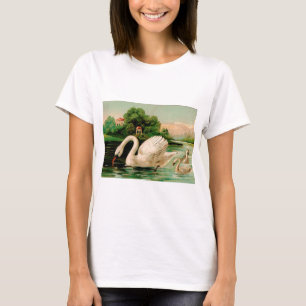Camiseta Cisne do vintage no lago