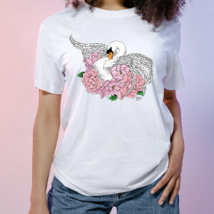 Camiseta Cisne e flores