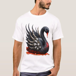 Camiseta Cisne Negro de Ossos – Elegância Gótica