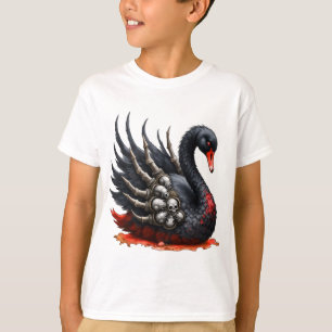 Camiseta Cisne Negro de Ossos – Elegância Gótica