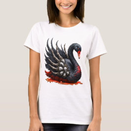 Camiseta Cisne Negro de Ossos – Elegância Gótica