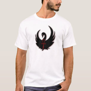 Camiseta Cisne preta com Ankh