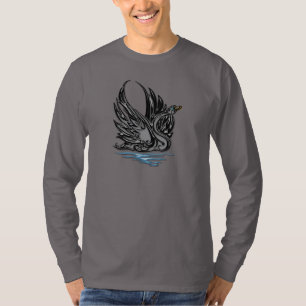 Camiseta Cisne preta do cetim