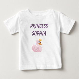 Camiseta Cisne princesa rosa em nome branco