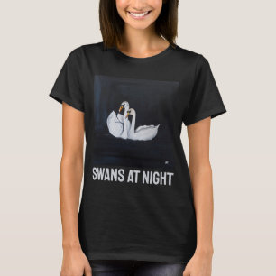Camiseta Cisnes à Noite Pintura de Alfred Fox