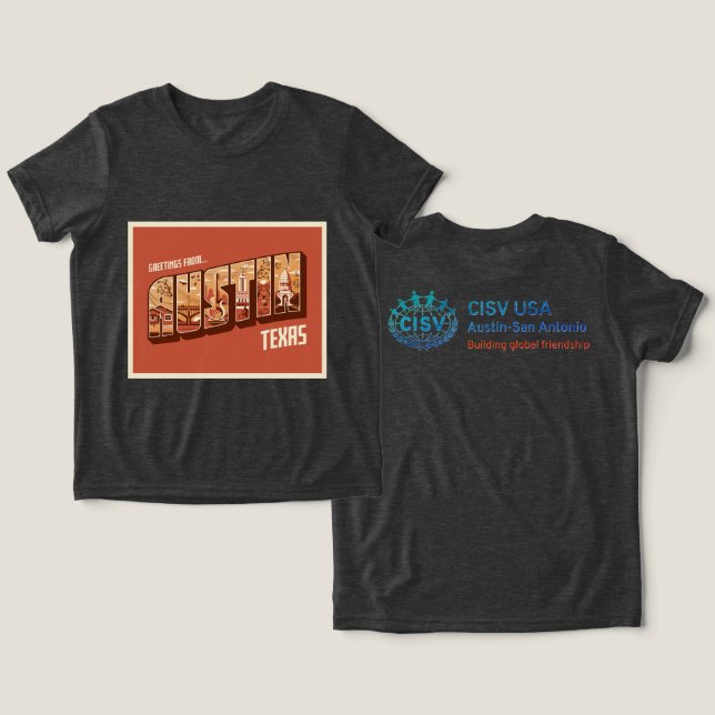 Camiseta CISV Austin Greetings (Design Frente e Verso)