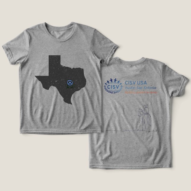 Camiseta CISV Austin Texas Cowboy Crianças (Design Frente e Verso)