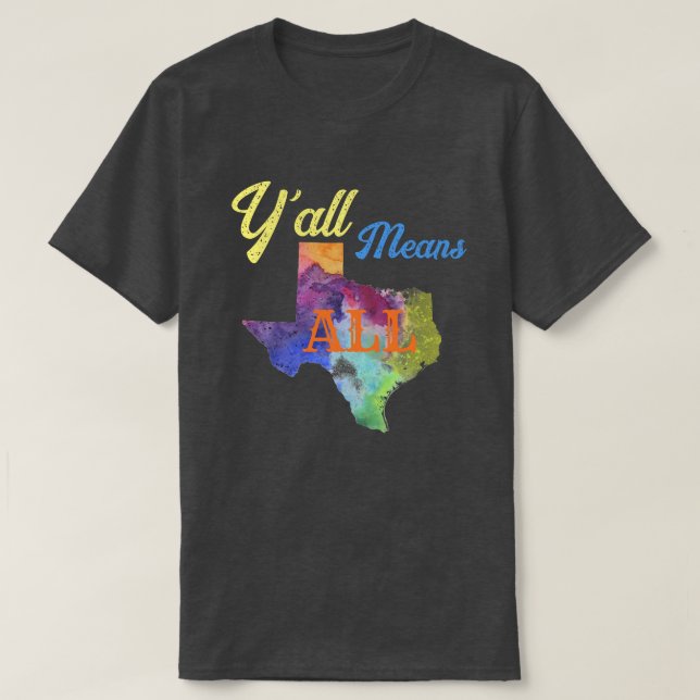 Camiseta CISV Austin "Y'all Significa Todos" Homens (Frente do Design)