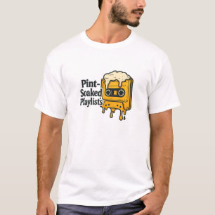 Camiseta Cita de Música de Cassete de Cerveja Amarela Derre