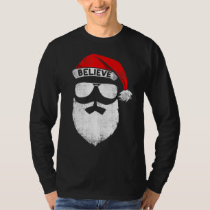 Camiseta Citação Acreditada Na Reunião Familiar Santa Hat M