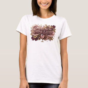 Camiseta Citação Artística Vermelha BEBE AGORA PEN