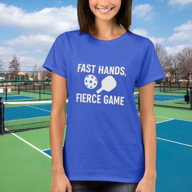 Camiseta Citação branca azul-picleball (Criador carregado)