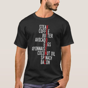 Camiseta Citação Citada Baixa Carb Comida Ketogénica Ketose