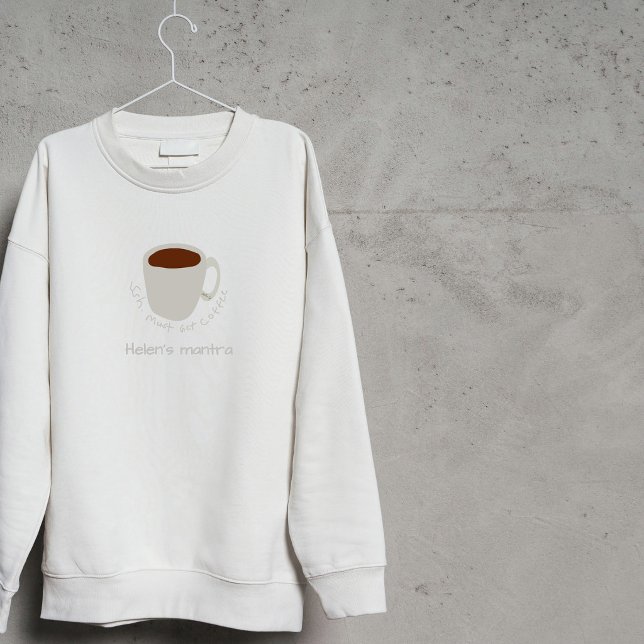 Camiseta Citação Coffee Mantra - Desenho Fofo (Criador carregado)