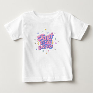 Camiseta Citação Colorida com Letras em Balão