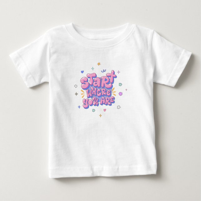 Camiseta Citação Colorida com Letras em Balão (Frente)