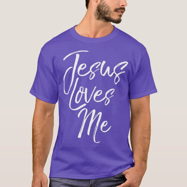 Camiseta Citação Cristã Bonita para Mulheres Jesus me ama (Frente)