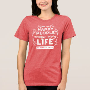 Camiseta Citação Cristã Inspiradora de Provérbios 15:15