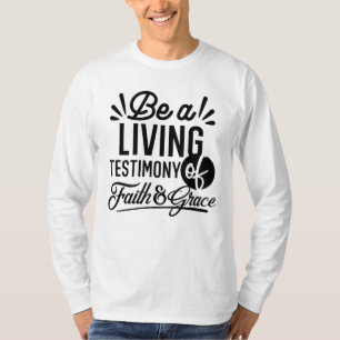 Camiseta Citação da Bíblia Testemunho Vivo Motivação Cristã