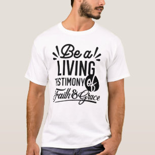Camiseta Citação da Bíblia Testemunho Vivo Motivação Cristã