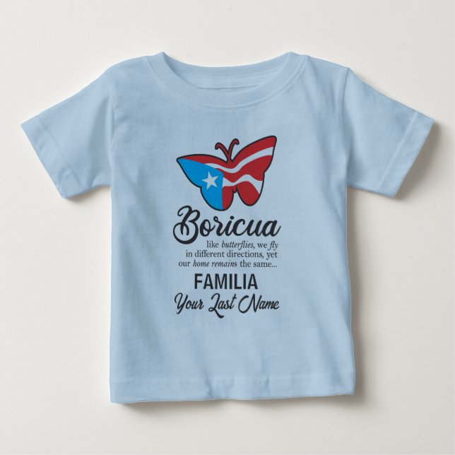Camiseta Citação da Borboleta do Sinalizador da Família Por (Frente)