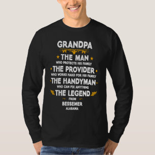 Camiseta Citação da família do avô Cidade EUA Bessemer Alab