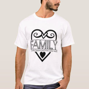 Camiseta Citação da família - "Onde a vida começa e ama nun