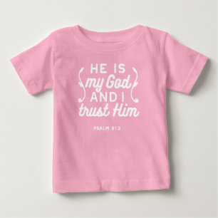 Camiseta Citação da Fé Cristã – Confie em Deus Salmo 91:2