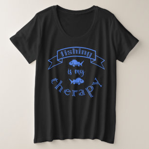 Camiseta Citação da fita de banner A pesca é a minha terapi