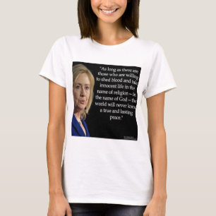 Camiseta Citação da Religião do Sangue de Hillary Clinton