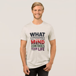 Camiseta Citação da Tipografia Multicoloração do "Mind Cont