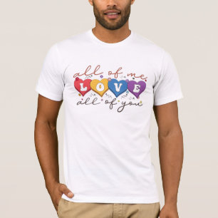 Camiseta Citação de Amor de Coração Colorido