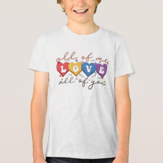 Camiseta Citação de Amor de Coração Colorido