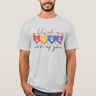 Camiseta Citação de Amor de Coração Colorido