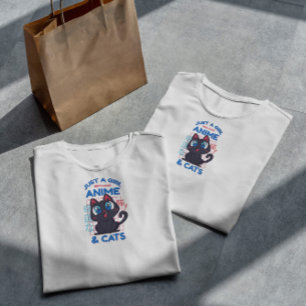 Camiseta Citação de Amor de Gato de Anime